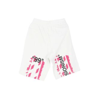 c/o virgil abloh For Men’s White Diag Stencil Sweatshorts Vit/Rosa