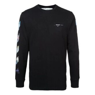 C/O Virgil Abloh Herr-T-shirt i svart med diagonala Arrows och långa ärmar