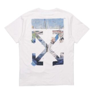 c/o virgil abloh herr-t-shirt med färgade Arrows, korta ärmar och oversize-passform