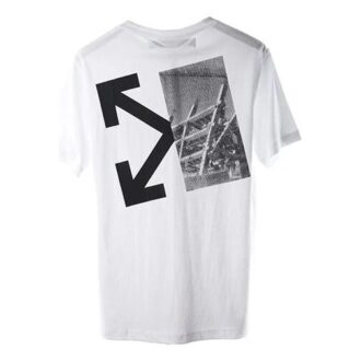 C/O Virgil Abloh Herr-T-shirt med vita delade Arrows