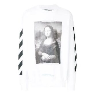 C/O Virgil Abloh Herr Vit Diag Monalisa Rundhalsad Tröja Vit
