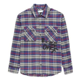C/O VIRGIL ABLOH OW FLANELLSKJORT MED RUTMÖNSTER BLÅ