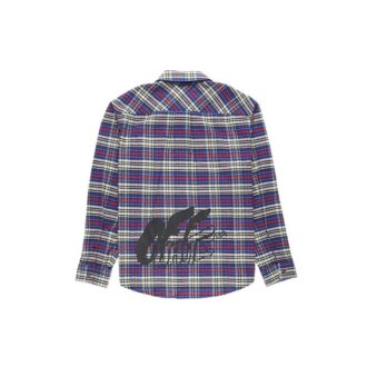 C/O VIRGIL ABLOH OW FLANELLSKJORT MED RUTMÖNSTER BLÅ