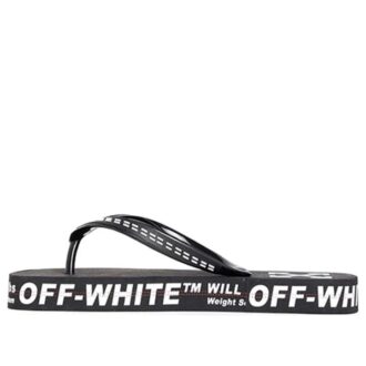 c/o virgil abloh svarta och vita industriella flip-flops för män