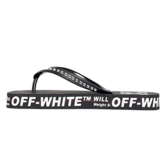 c/o virgil abloh svarta och vita industriella flip-flops för män