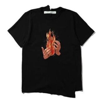 c/o VIRGIL ABLOH T-shirt med oregelbunden tryckt flamma och korta ärmar