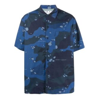 Camo Poplin Holiday Skjorte ”Blue”