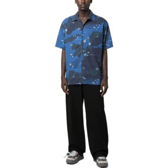 Camo Poplin Holiday Skjorte ”Blue”