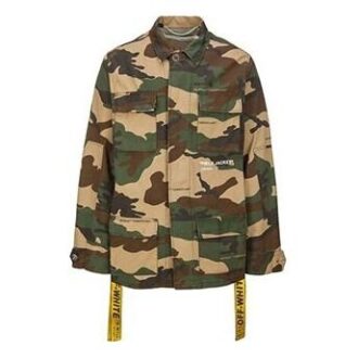 Camouflage-jacka med flera fickor, gul
