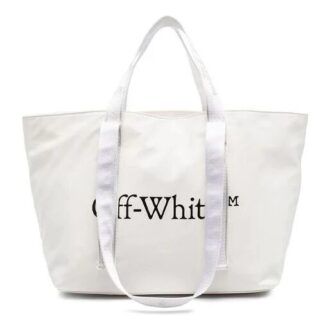 Canvas-tote med logotryck, vit