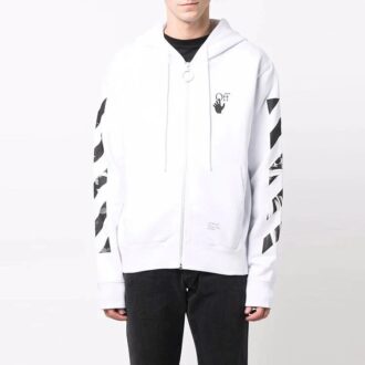 Carav Arrow Slim Zip Hoodie ”Vit/Svart”