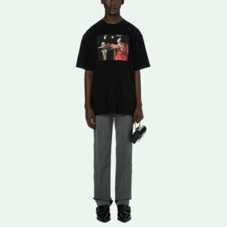 Caravaggio kortärmad T-shirt ”Svart/Röd”