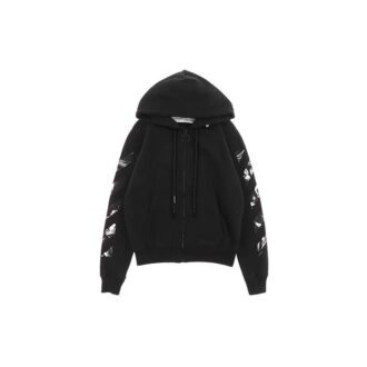 Caravaggio Square Slim Zip Hoodie ”Svart/Flerfärgad”