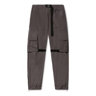 Cargobyxor med diagonala ränder i polyester ”Dark Grey”
