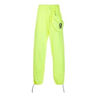 Casual sportbyxor/joggingbyxor med dragkedja, logotryck och lös passform, gröna