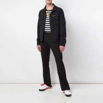 Casualbyxor med logotyp, slim fit-version, svart