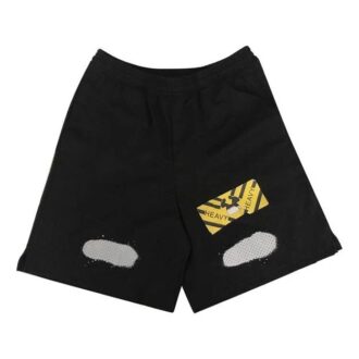 Casualshorts med bokstavstryck, svarta