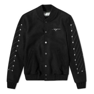 Chevron Varsity Baseballjacka Herr Svart