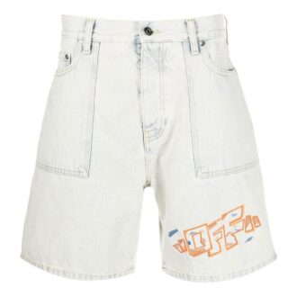 Denim Shorts med broderad logotyp