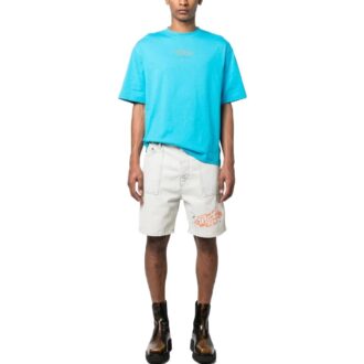 Denim Shorts med broderad logotyp