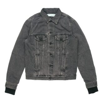 Denimjacka med slitna detaljer ”Svart”
