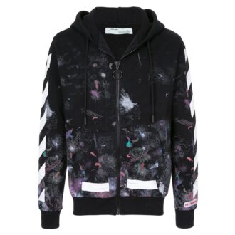 Diag Galaxy Brush Zip Hoody ”Svart Vit Flerfärgad”