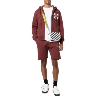 Diag Helvetica Sweatshort ”Barolo”