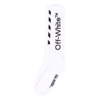 Diag Mid Length Strumpor ”White Black”