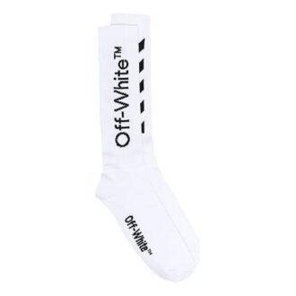 Diag Mid Length Strumpor ”White Black”