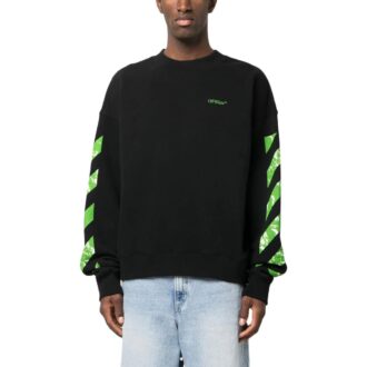 Diag Stripe bomullströja ”Svart”