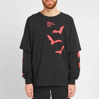 Diagonal Bats Double Sleeve för män Svart
