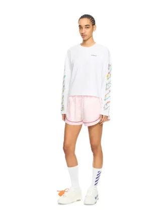 Diagonal Glowing Flower långärmad T-shirt
