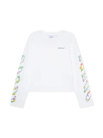 Diagonal Glowing Flower långärmad T-shirt