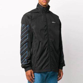 Diagonal Stripes Zipper Herrjacka