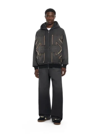Distress Diag Slouchy Sweatpants