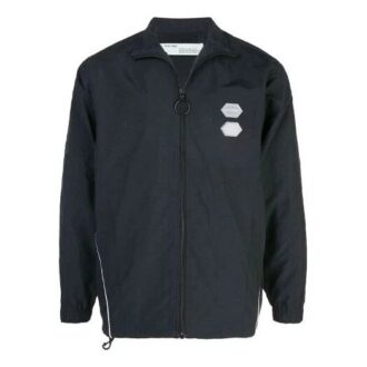 Enfärgad jacka med ståkrage och dragkedja, slim fit-modell, svart