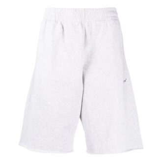 Enfärgad med logotryck och elastisk midja – sportshorts, vit