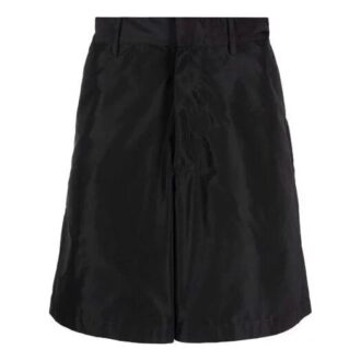 Enfärgade shorts, lös passform, svarta