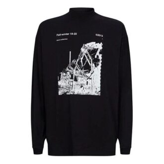 Factory T-shirt med hög hals ”Svart”