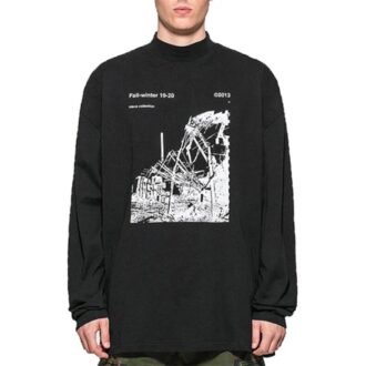 Factory T-shirt med hög hals ”Svart”