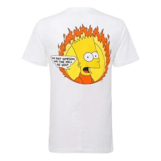C/O Virgil Abloh Herr-T-shirt i vitt med flammat mönster, korta ärmar och smal passform