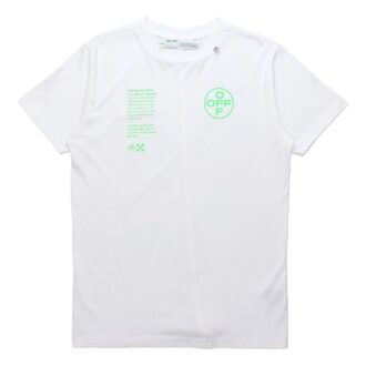Fluorescerande alfabettryck Kortärmad Vit