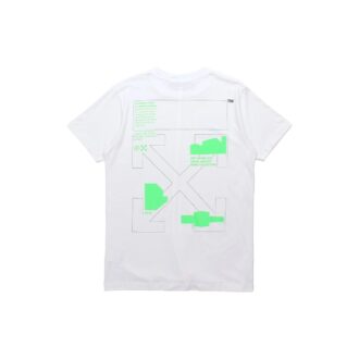 Fluorescerande alfabettryck Kortärmad Vit