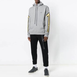 Fw18 Arrows Normal Fit Hooded Sweater ”Grey Yellow”