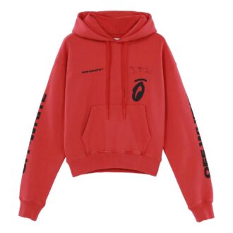 FW19 Splitted Arrows Oversized Graffiti-fleece med huva för män, röd