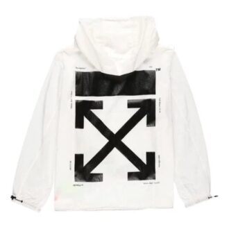 FW19 Tryckt hoodie för män, vit