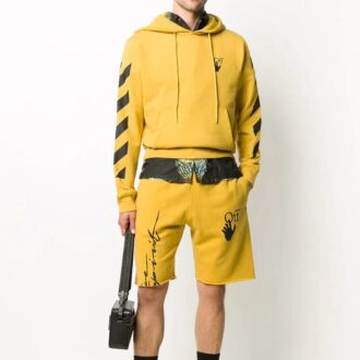 FW20 Arrows-shorts med piltryck för män, gula