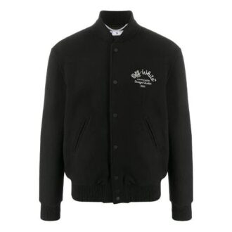 FW20 Baseballjacka med Arrows-tryck för män, svart