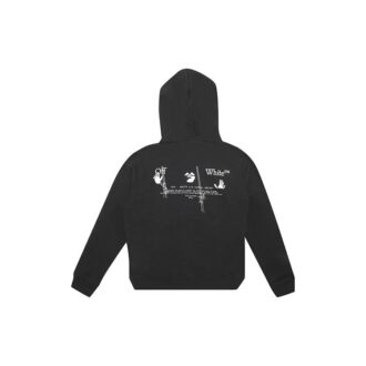 FW20 Broderad huvtröja för män Svart