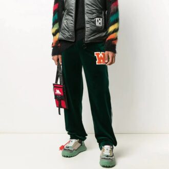 FW20 Byxor med logotryck och sammetseffekt
